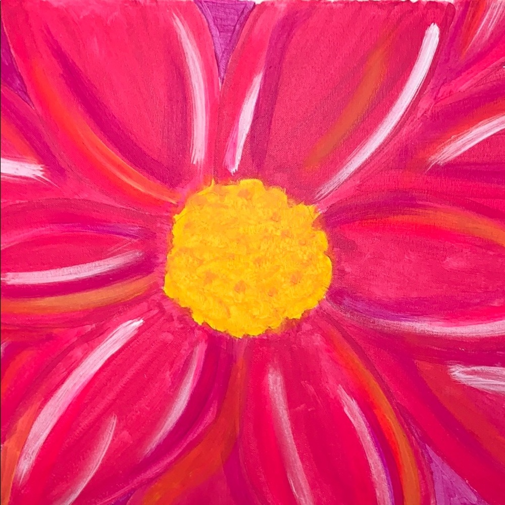 HAND PAINTED FLORAL CANVAS!